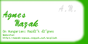 agnes mazak business card